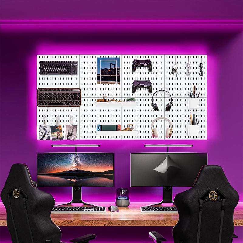 RIVTUN 8-Pack 22"x44" Plastic Pegboard Panels Durable Modular Organizer Boards for Wall Storage, Garage, Workshop & Craft Room – Lightweight & Easy to Install - Image 2